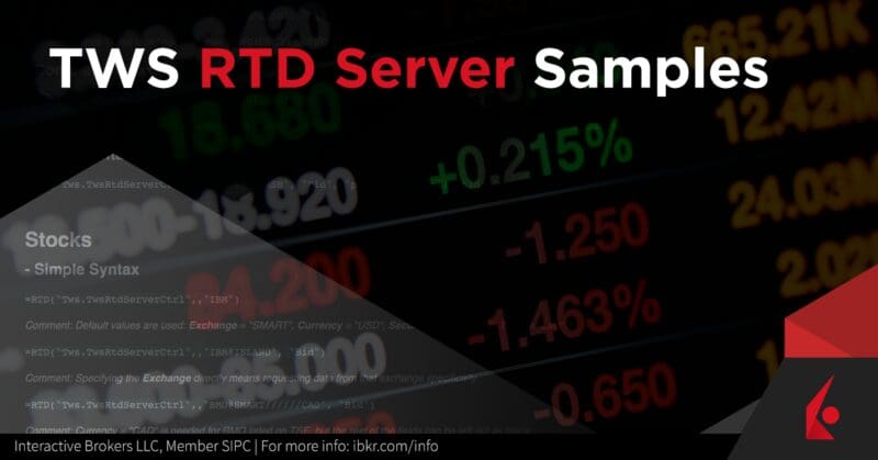 ARC TWS RTD – Server Samples