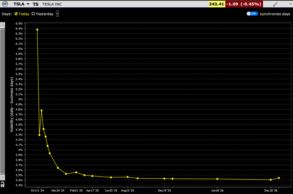 TSLA Volatility Term Structure