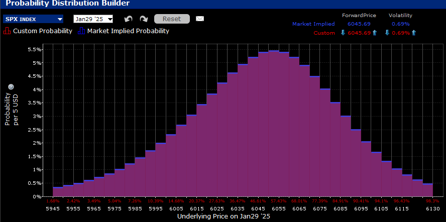 IBKR Probability Lab for SPX Options Expiring January 29, 2025