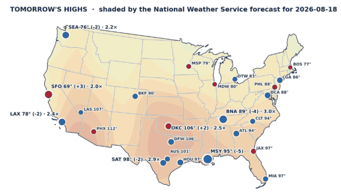 Fair Value Weather & Climate — Monday, August 17, 2026