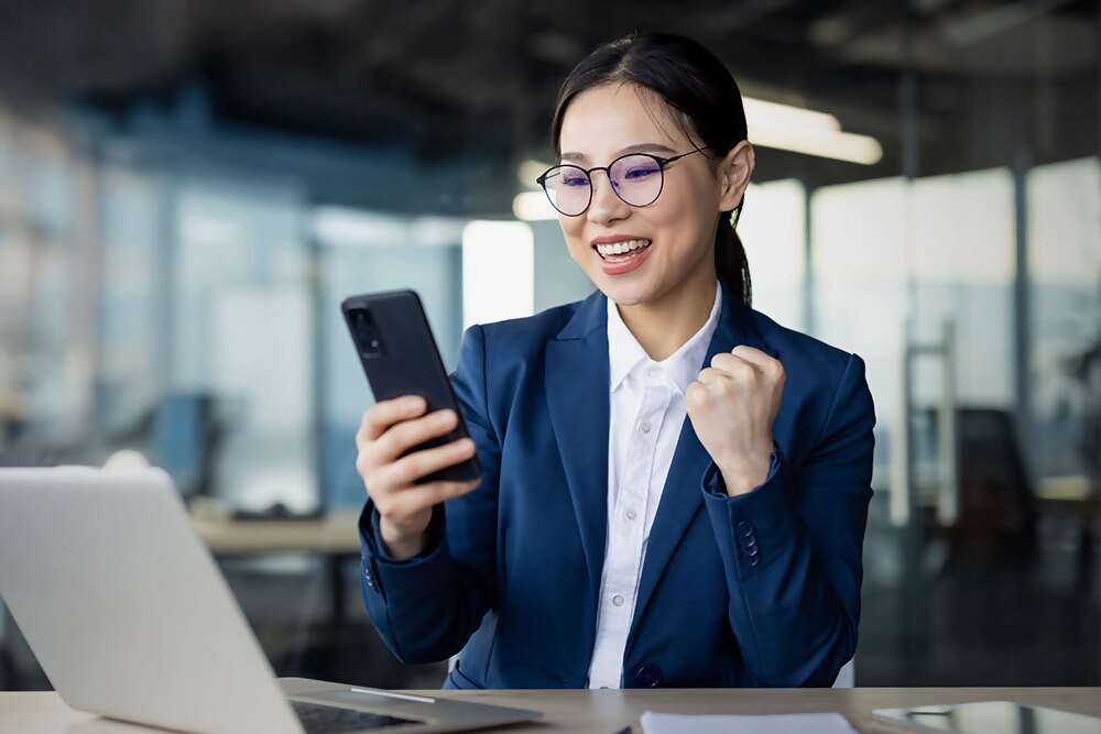 Happy Professional Woman Working